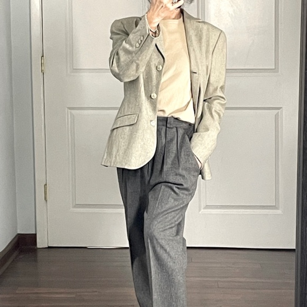 Lands’ End. Cashmere Blend Neutral Jacket size 10